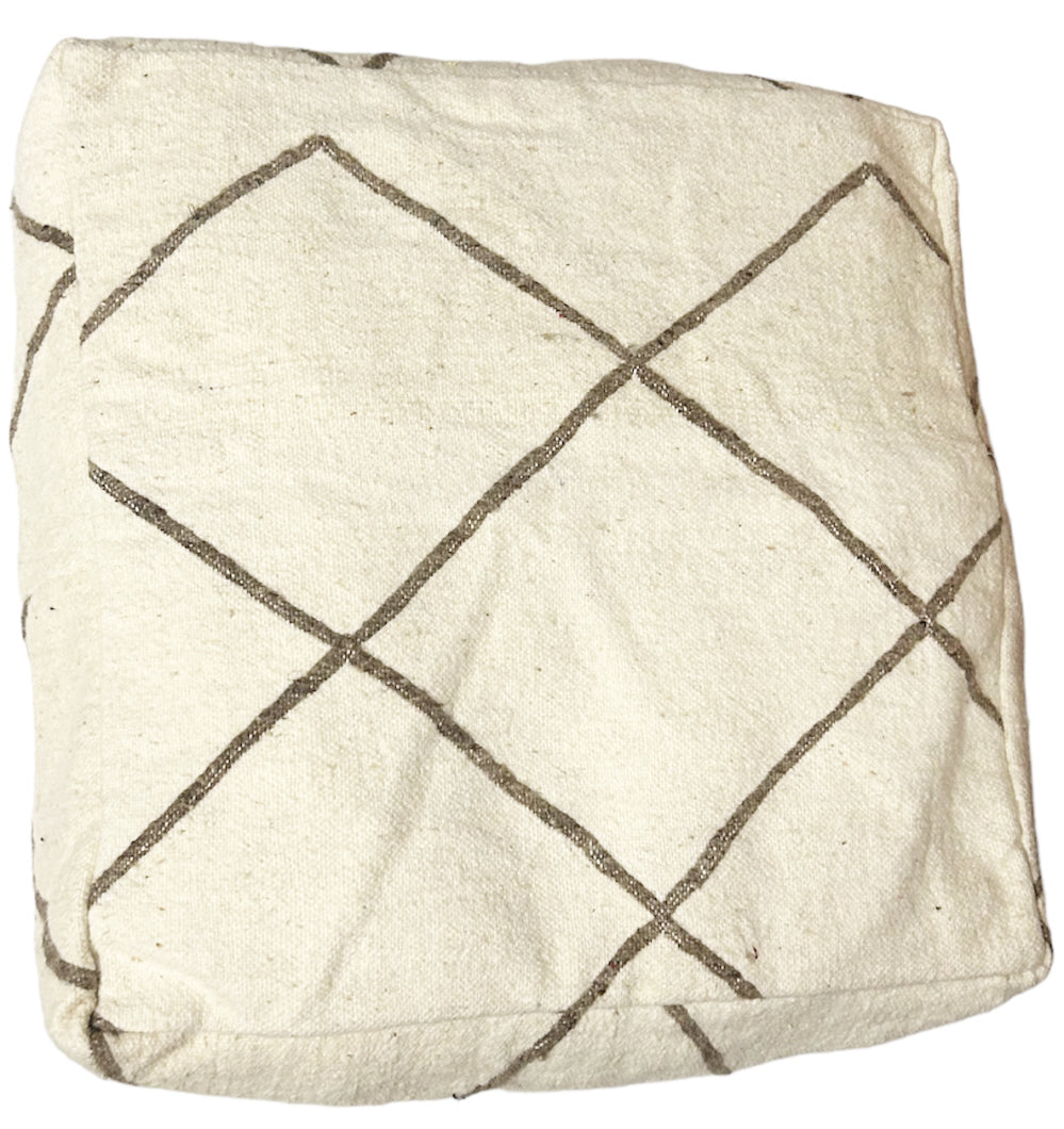 Marokkaanse kelim poef vierkant – berber vloerpoef van wol, 60 x 60 x 25 cm – foto 2