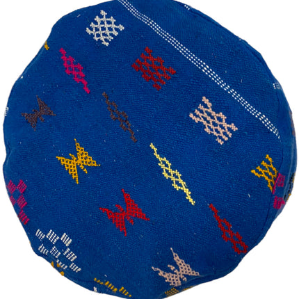 Marokkaanse kelim berber poef vintage blue