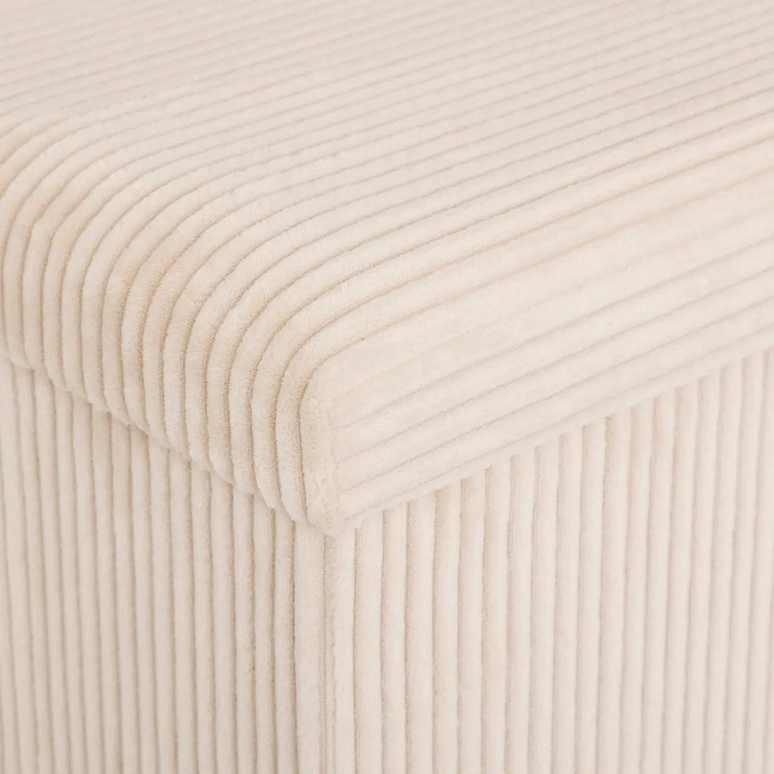 Pouf pliable Essestial Ribcord - blanc - MDF/polyester - 38 x 38 cm - avec espace de rangement - sièges supplémentaires