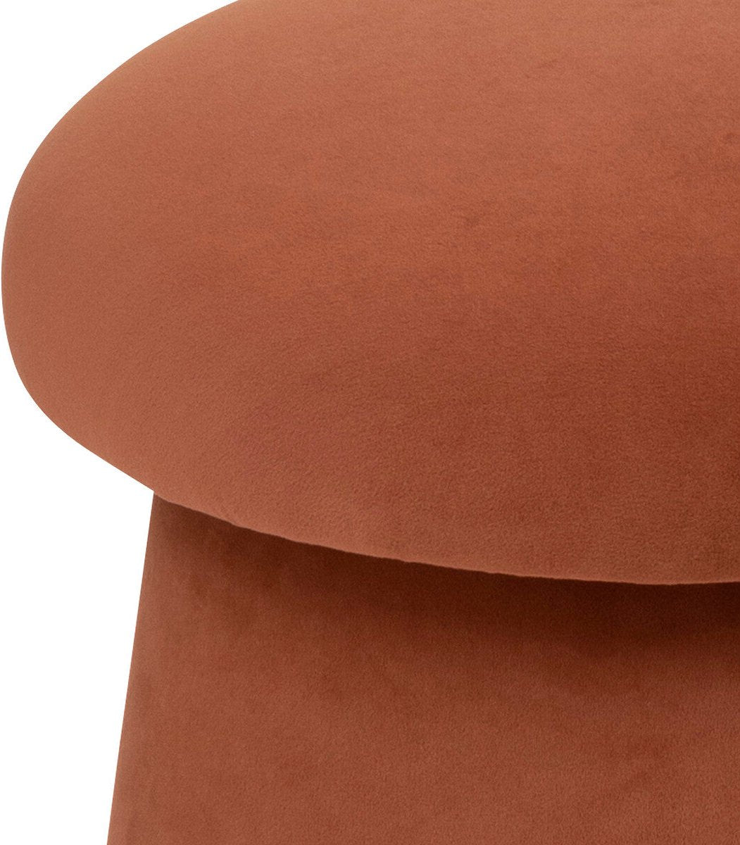 Pouf Atmosphera Noa velours Ø37xH40 cm - Ambre