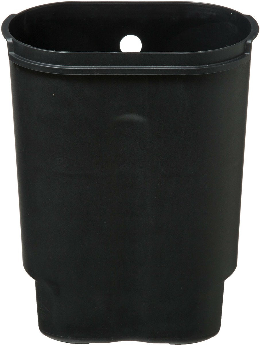 Trash can/pedal bin black stainless steel metal 6 liters - 15x24x30 cm