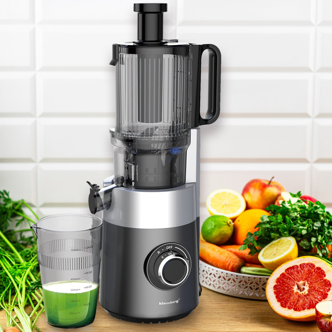 Klausberg KB-7881 slowjuicer voor groenten en fruit – 113 mm vulopening, 180 W – foto 5