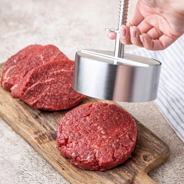 Regelbare Hamburgerpers van RVS – Perfecte Burgervormer voor Thuis, BBQ en Professioneel Gebruik