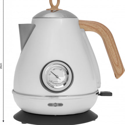 Kassel - Retro Waterkoker - 1,7L - RVS - met thermometer