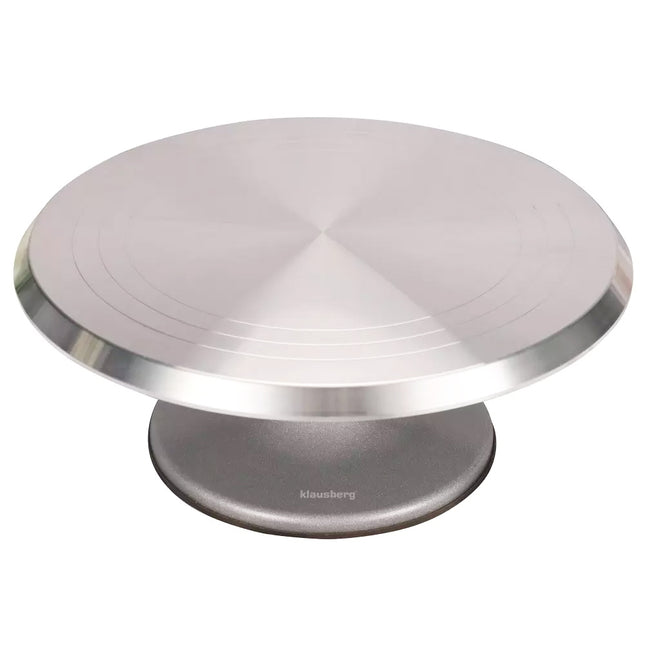 Luxe Taartplateau – Draaibaar Taartplateau - Cake Stand – Ø30 cm – Geborsteld RVS