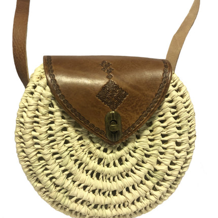 Raffia Cross-Body schouder tas