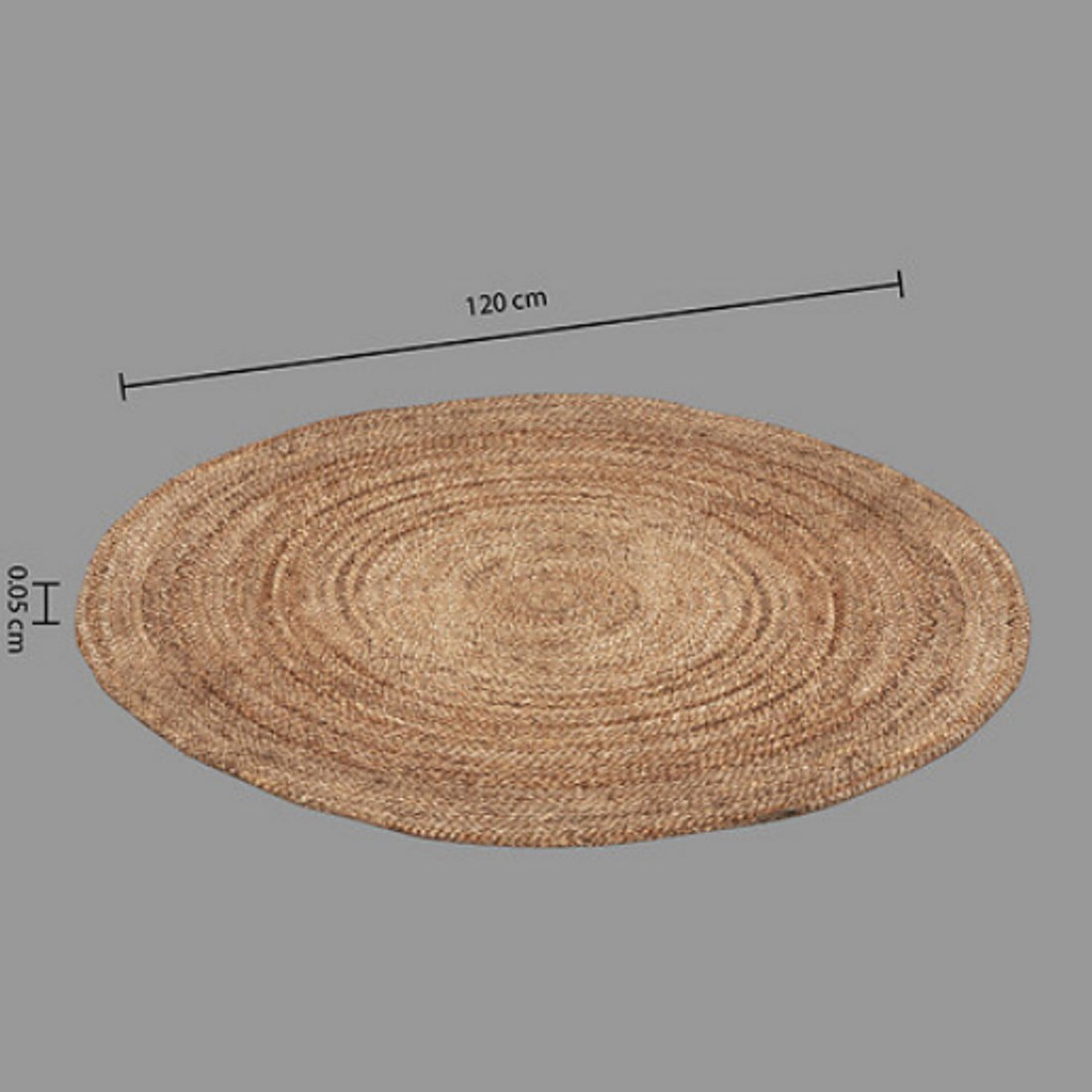 Rond jute vloerkleed Ø 120 cm – 100% natuurlijke jute, 0,5 cm dik – foto 3
