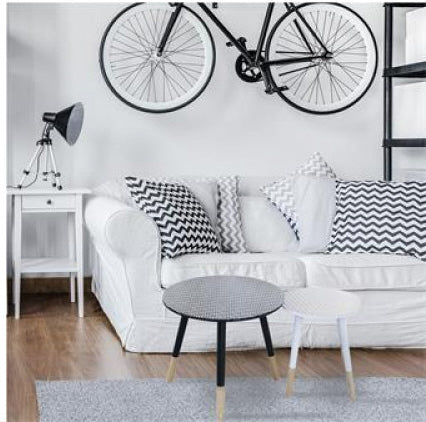 Bijzettafels rond wit zwart