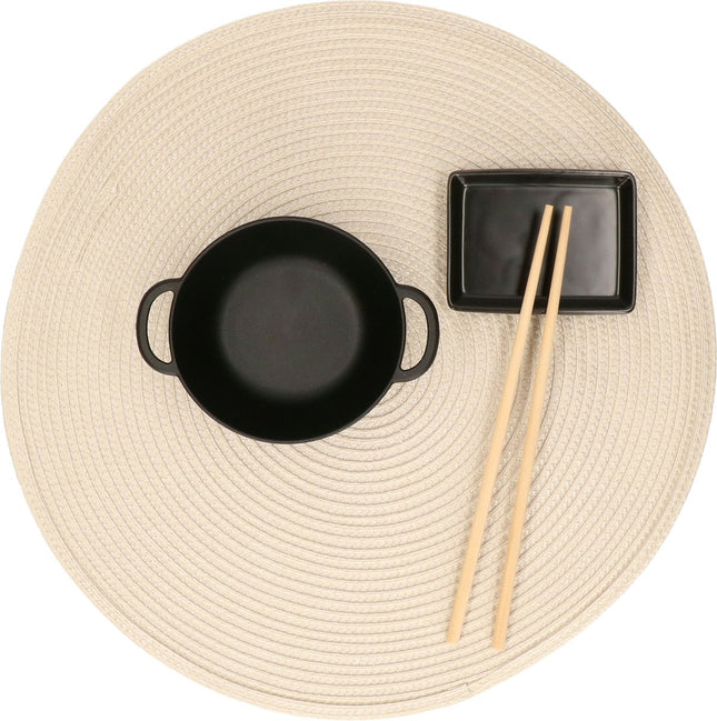 Ronde placemat - gevlochten kunststof - 38 cm - Onderleggers