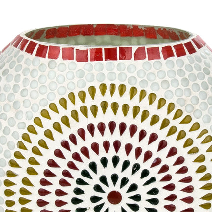 Ronde Tafellamp glas mozaïek Wit - bontgekleurd bol