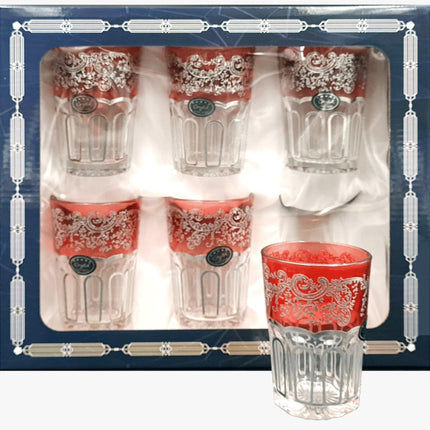 Theeglazen met zilveren patroon