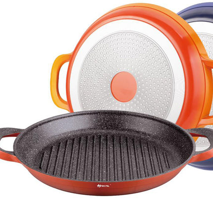 Hakal Non-stick gegoten aluminium Grillpan 32 cm