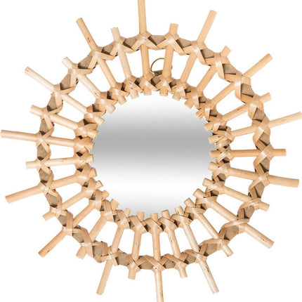 Rotan Set van 3 Spiegels - Ø 28 cm - Naturel