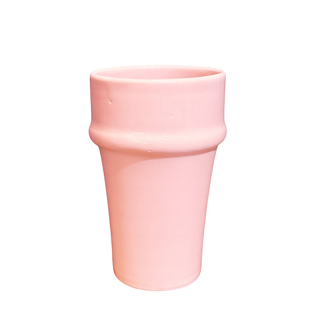 Roze Keramieken Beker – Handgemaakt | Ø8 cm x H12 cm