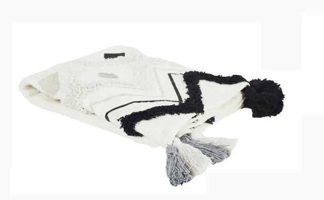 Plaid zwart/wit 130x150cm