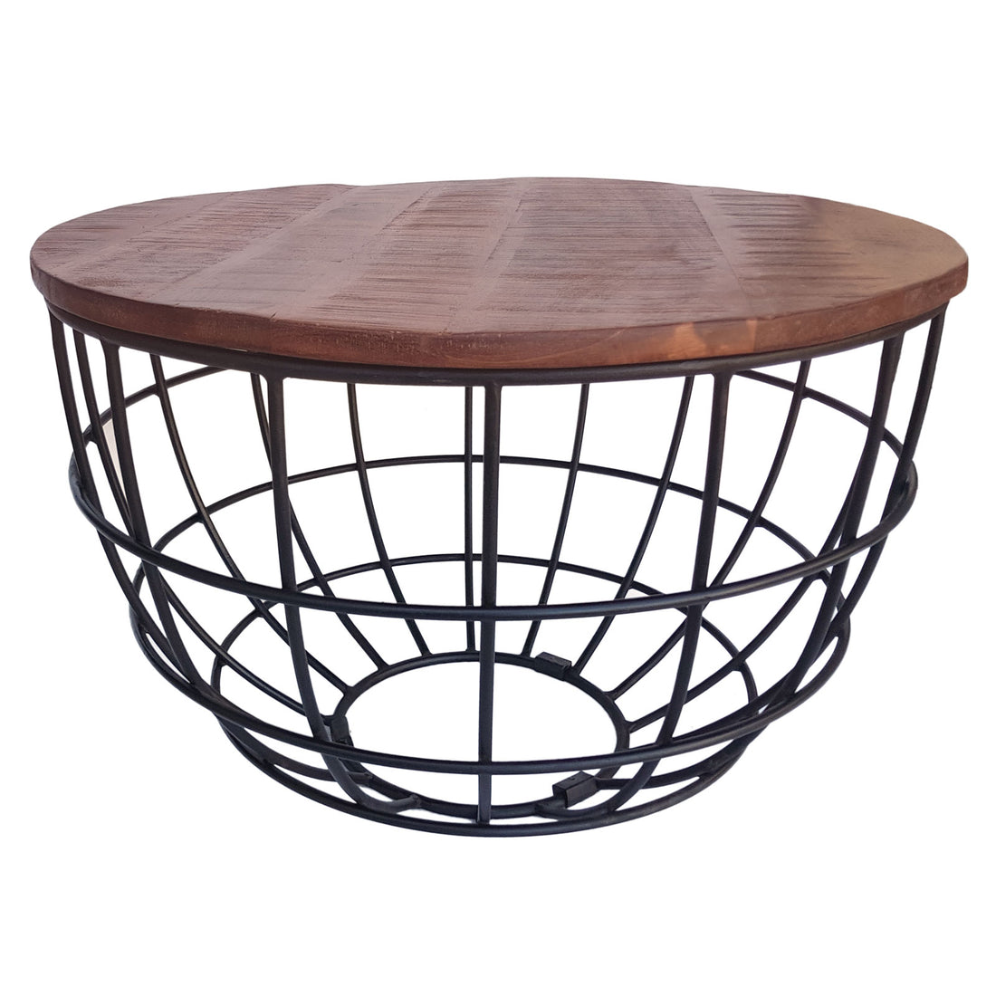 Round Coffee Table | ø 55 cm | Industrial - Metal - Black / Dark Brown