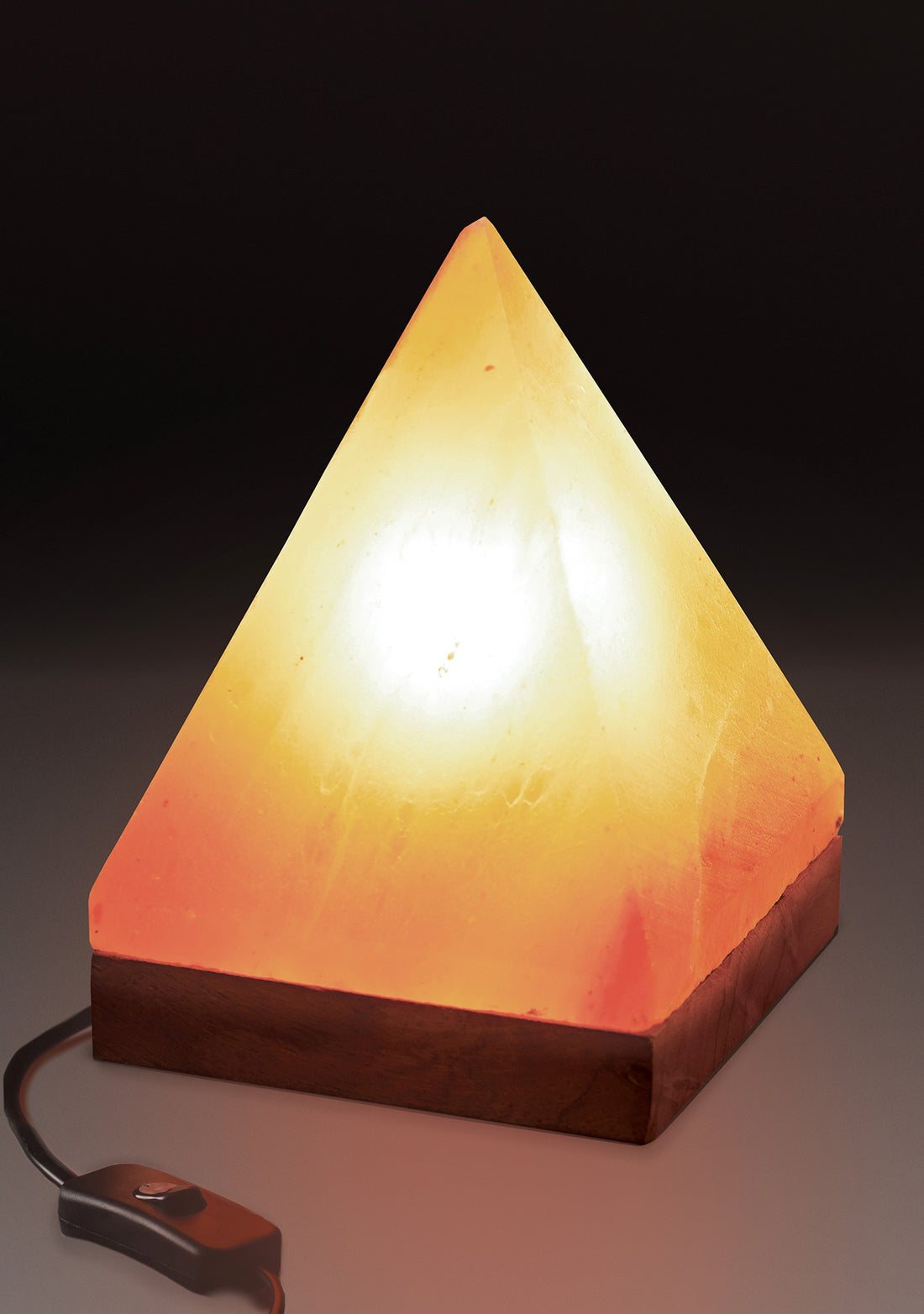 Natural pyramid-shaped Himalayan salt lamp