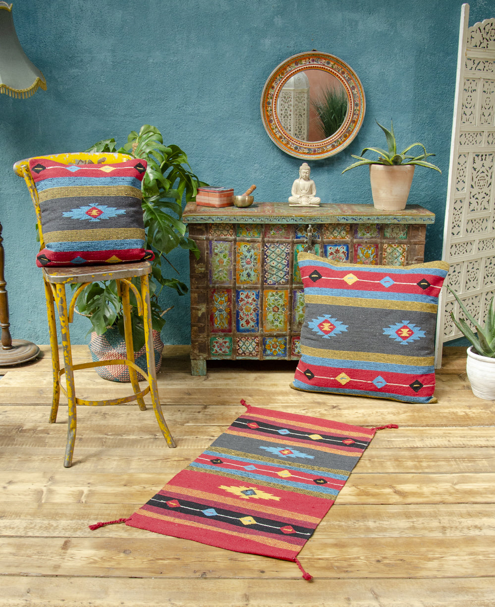 Sarkhan hand-woven kilim rug, 60 x 110 cm
