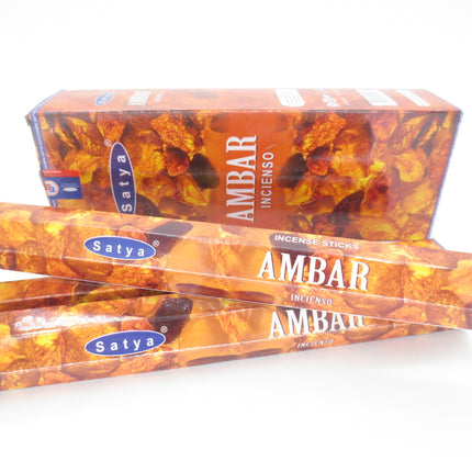 SATYA Amber Wierook HEXA STOKJES