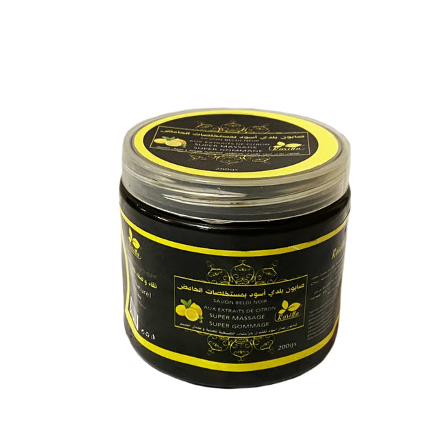 Zwarte zeep savon beldi met citroen