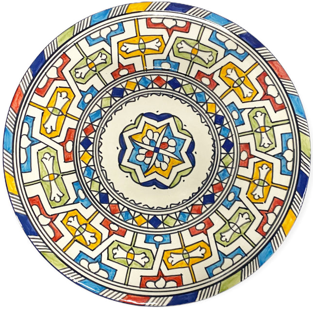 Handbeschilderde Marokkaanse keramische schaal 35 cm