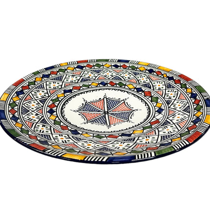 Marokkaanse Fes Schaal van Aardewerk – Multicolor – 35 cm