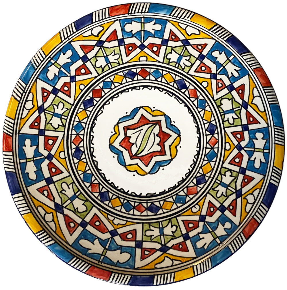 Plat en céramique marocain Fès 35 cm