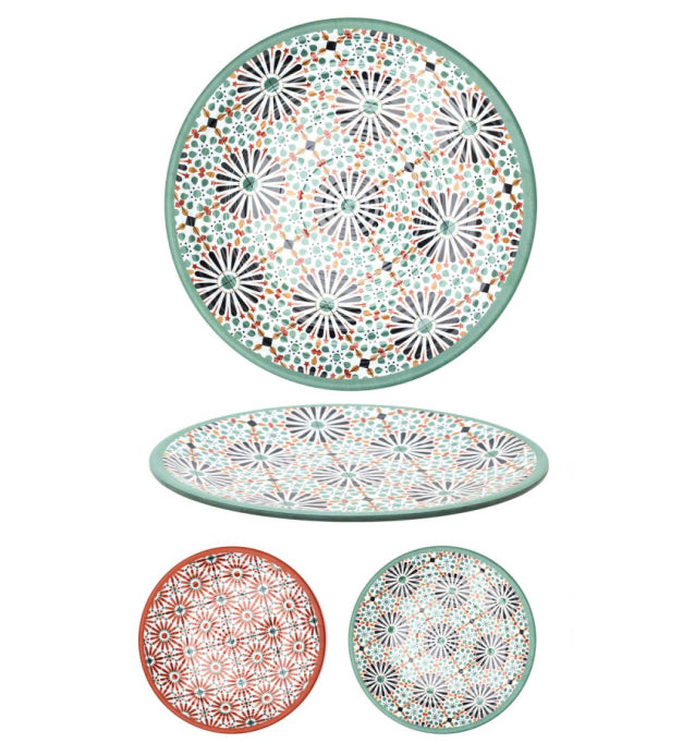 Plat plateau de service en mélamine à motifs