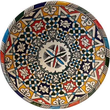 Handbeschilderde keramische schaal 35 cm
