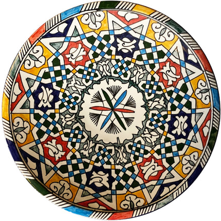 Handbeschilderde keramische schaal 35 cm