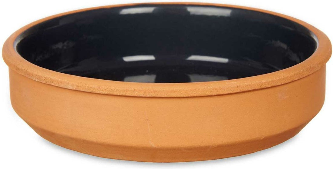 Set of 4x tapas / crème brûlée dishes terracotta / black 16 cm