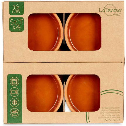 Set 4x tapas/creme brulee schaaltjes terracotta/bruin 16cm