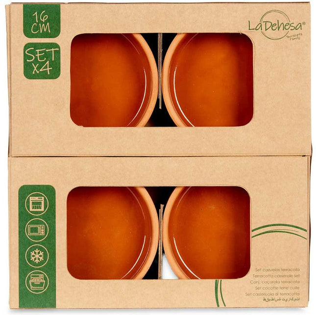 Set 4x tapas/creme brulee schaaltjes terracotta/bruin 16cm