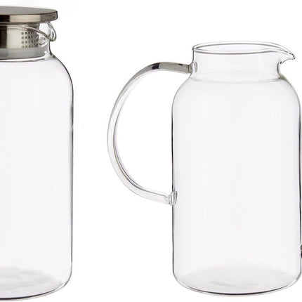 Glazen sapkan/schenkkan karaf met luxe deksel van 1,9 liter