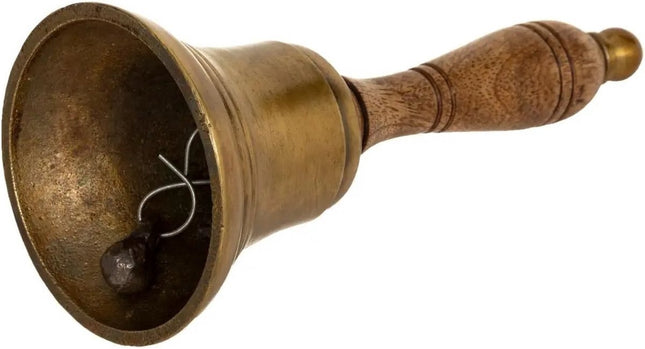 Tafelbel - schoolbel - bel - mango - bruin 17cm