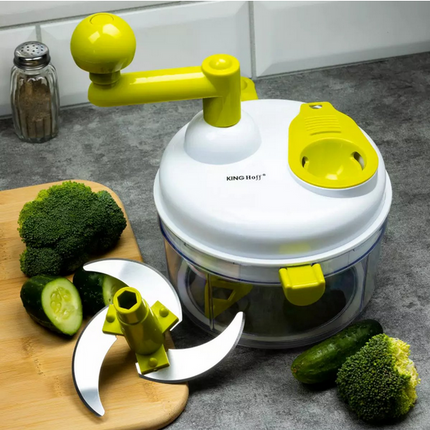 Kinghoff Multifunctionele Groentesnijder en Keukenmachine - RVS Bladen, Mixer en Toebehoren - Ideaal voor Snijden, Hakken en Mixen - Dunschiller