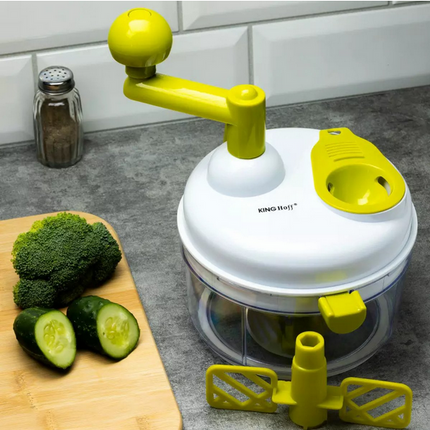 Kinghoff Multifunctionele Groentesnijder en Keukenmachine - RVS Bladen, Mixer en Toebehoren - Ideaal voor Snijden, Hakken en Mixen - Dunschiller