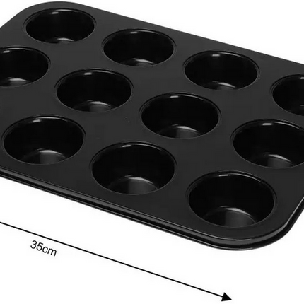 Kinghoff Cupcakevorm - 12 Delige Muffin Bakvorm, 35 x 26 x 3 cm - Ovenbestendig tot 250°C - Geschikt voor Vaatwasser - Taartvorm - Cakevorm