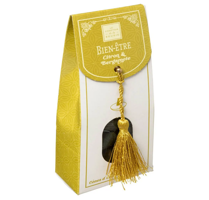 Incense Cones met Houder - Wierook Kegels en Houder - Citron & Bergamote