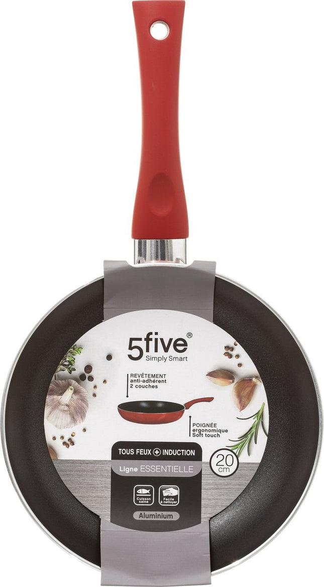 Secret de Gourmet - Koekenpan - Alle kookplaten/warmtebronnen geschikt - rood/zwart - Dia 20 cm