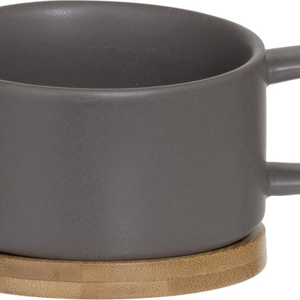 Secret de Gourmet 3 in 1 Theepot + Kopje + Onderzetter Keramiek - Taupe