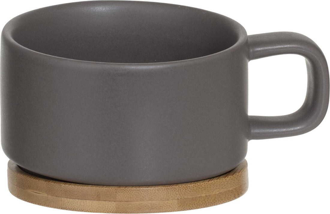 Secret de Gourmet 3-in-1 Teekanne + Tasse + Untersetzer Keramik - Taupe