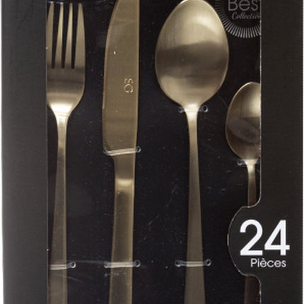 Secret de Gourmet Bestekset Green Harmony - 24-delig - RVS - goud