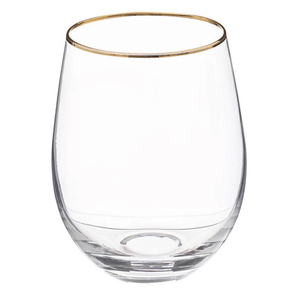 Drinkglazen Salon - 6 ST - tumbler waterglazen - 540 ml - gouden rand