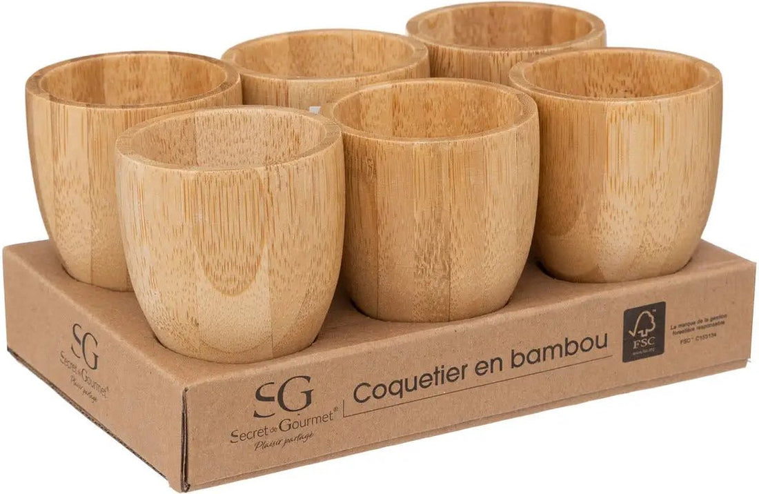 Secret de gourmet Bamboo egg cups - Set of 6 - H7.5 CM