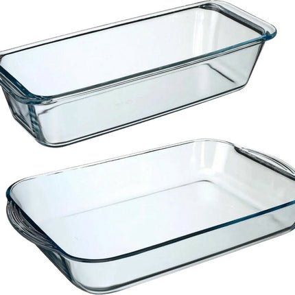 Secret de Gourmet ovenschalen set 2 formaten - Glas - 40 x 25 cm en 31 x 12 cm