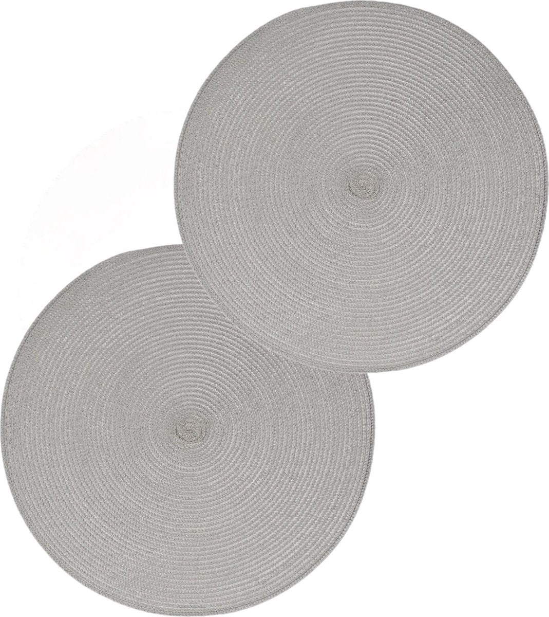 Secret de Gourmet round placemat - Set of 10 pieces - light grey - braided plastic - Dia 38 cm - Table mats