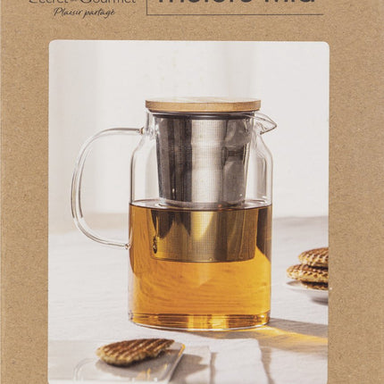 Secret de Gourmet Theepot - glas/bamboe - 900 ml