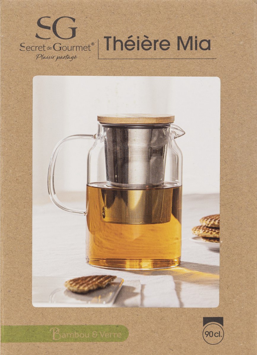 Théière Secret de Gourmet - verre / bambou - 900 ml