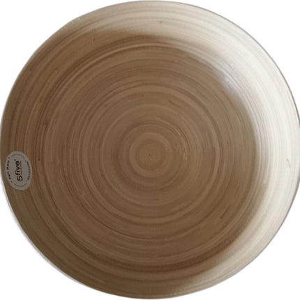 Slakom/serveer schaaltjes - bamboe - beige- D25 cm
